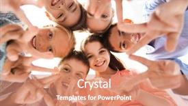  Presentation with peace the world - Presentation design featuring winners circle - happy children showing peace hand background and a coral colored foreground