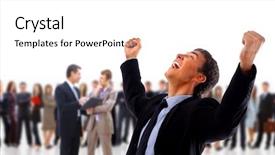  Presentation with world war one - Presentation theme having winning business - one very happy energetic businessman background and a white colored foreground