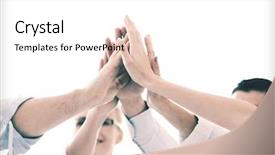  Presentation with business success - Theme consisting of winning concept - happy business team background and a white colored foreground