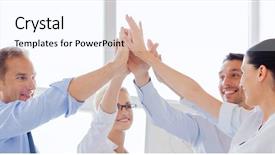  Presentation with winning - Slides featuring winning concept - happy business background and a cool aqua colored foreground