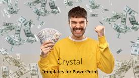  Presentation with winning - Colorful presentation enhanced with winning-finance-and-people-concept backdrop and a yellow colored foreground