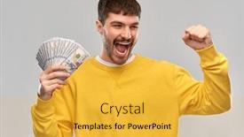  Presentation with winning - Colorful slide set enhanced with winning-finance-and-people-concept backdrop and a yellow colored foreground