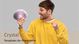  Presentation with winning - Slide set enhanced with winning-finance-and-people-concept background and a yellow colored foreground