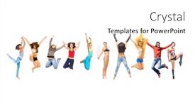  Presentation with winning - Amazing slides having winning idea people celebrating backdrop and a white colored foreground