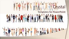  Presentation with winning - Presentation theme consisting of winning idea united colleagues background and a lemonade colored foreground