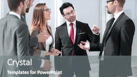  Presentation with finger - Slides with winning mind - handsome businessman showing his index background and a gray colored foreground