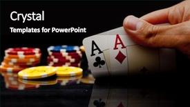  Presentation with poker - PPT theme featuring casino fishes - playing poker background and a black colored foreground