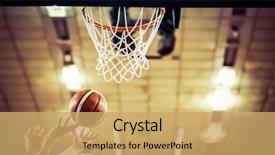  Presentation with points - Slides consisting of winning points at a basketball background and a yellow colored foreground