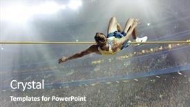  Presentation with high jump - Slide set consisting of winning sports - athlete in action of high background and a  colored foreground