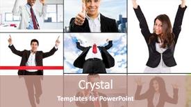  Presentation with animated business people - Audience pleasing slides consisting of winning teams - composition of happy business people backdrop and a coral colored foreground