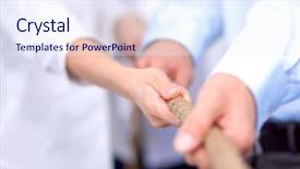  Presentation with business environment using laptops globe - Presentation theme with winning teams - concept image of business team background and a sky blue colored foreground