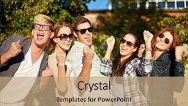  Presentation with happy holidays - Presentation theme enhanced with winning teams - summer holidays friendship achievement background and a  colored foreground