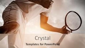  Presentation with winning - Beautiful PPT layouts featuring winning-tennis-player-close-up backdrop and a lemonade colored foreground