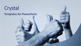  Presentation with winning - Presentation consisting of winning together - hands of the people background and a lemonade colored foreground