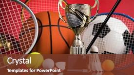  Presentation with sport award - Presentation design consisting of winning trophy championship award sport background and a  colored foreground