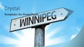  Presentation with direction - Presentation theme featuring winnipeg-direction-sign background and a light blue colored foreground