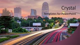  Presentation with columbus ohio usa skyline - Cool new slide deck with winston-salem north carolina usa backdrop and a coral colored foreground