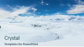  Presentation with group of people silhouettes walking - Presentation theme having winter activities and spending leasure background and a  colored foreground