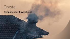  Presentation with air - Slide set with winter-air-polution-health-threat background and a coral colored foreground