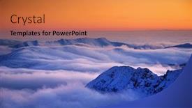  Presentation with alpine - Slide deck having winter-alpine-landscape-in-national background and a coral colored foreground