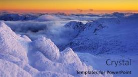  Presentation with romania - Theme enhanced with winter-alpine-landscape-in-national background and a teal colored foreground