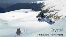  Presentation with trekking - Presentation design featuring winter alpine trekking background and a lemonade colored foreground