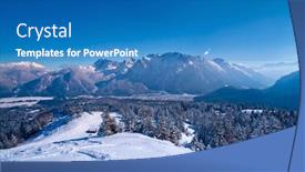  Presentation with bavaria - PPT theme having winter-alps-mountain-panorama background and a teal colored foreground