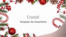  Presentation with holly christmas frame - Presentation theme featuring winter-and-christmas-frame-composition background and a white colored foreground