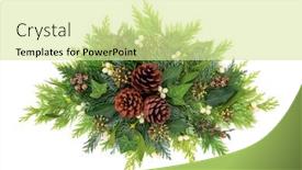  Presentation with white christmas - PPT layouts consisting of winter-and-christmas-greenery-floral background and a blonde colored foreground