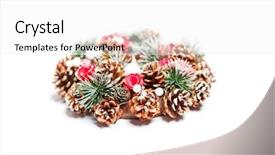  Presentation with white christmas - Audience pleasing slides consisting of winter and christmas wreath object backdrop and a  colored foreground