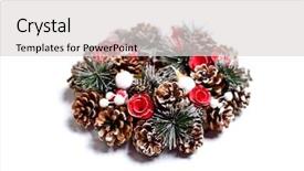  Presentation with christmas borders winter - Presentation design with winter and christmas wreath object background and a  colored foreground