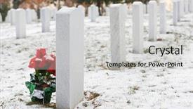  Presentation with cemetery - Slides consisting of winter arlington national cemetery background and a light gray colored foreground