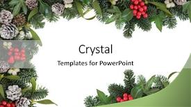  Presentation with winter border - PPT theme featuring winter background border with holly background and a white colored foreground