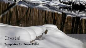  Presentation with winter river - Slide set having winter-background-from-outdoor-landscape background and a light gray colored foreground