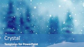  Presentation with new year card - PPT theme enhanced with winter background merry christmas and happy new year greeting card with copy-space christmas landscape with snow and fir trees background and a teal colored foreground