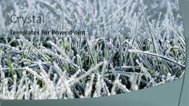  Presentation with sunlight - Presentation theme with winter-background-morning-frost background and a light blue colored foreground