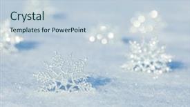  Presentation with snowflakes - Presentation theme with winter background snowflakes on snow background and a lemonade colored foreground