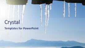  Presentation with winter border - Colorful theme enhanced with winter background with icicles border backdrop and a sky blue colored foreground