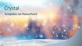  Presentation with blur - Slides consisting of winter background with pile background and a sky blue colored foreground