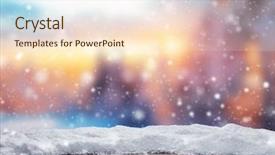  Presentation with blur - Beautiful presentation theme featuring winter background with pile backdrop and a lemonade colored foreground