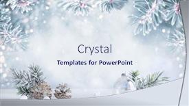  Presentation with festive - PPT layouts with winter-background-with-snowy-fir background and a sky blue colored foreground