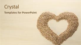  Presentation with cereal grains - Beautiful PPT theme featuring winter barley - heart made of cereal grains backdrop and a lemonade colored foreground