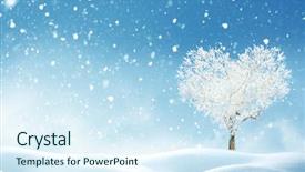 Presentation with christmas card - Cool new PPT layouts with winter beautiful landscape with heart backdrop and a sky blue colored foreground