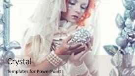  Presentation with winter ice - Slide deck consisting of winter beauty woman holiday makeup background and a mint green colored foreground