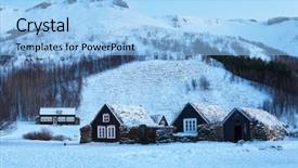  Presentation with jin ding monastry mountain - Audience pleasing PPT theme consisting of winter behind it the mountain backdrop and a light blue colored foreground