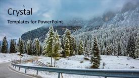  Presentation with alpine - Audience pleasing PPT theme consisting of winter bird - soon christmas on the alpine backdrop and a light blue colored foreground