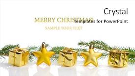  Presentation with gold stars - Audience pleasing PPT theme consisting of winter border - frame of gold gift boxes backdrop and a white colored foreground