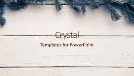  Presentation with winter border - Presentation design consisting of winter border - spruce branch on white wooden background and a sky blue colored foreground