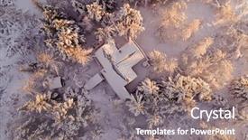  Presentation with cabin - Beautiful PPT theme featuring winter cabin in the woods backdrop and a gray colored foreground