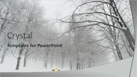  Presentation with camping snow - Presentation consisting of winter-camping-in-snow-forest background and a light gray colored foreground